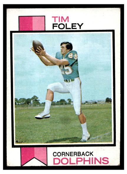 1973 Topps Football Tim Foley #158 Low Grade — Example B front of card
