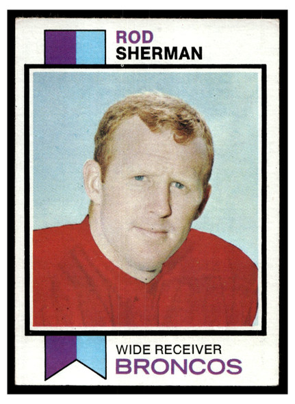 1973 Topps Football Rod Sherman #52 Low Grade — Example B front of card