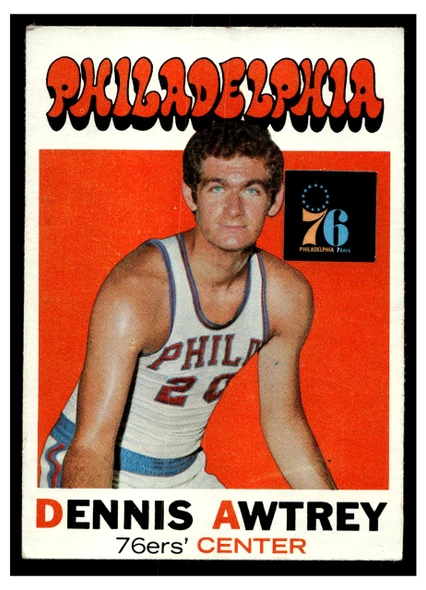 1971 Topps Basketball Dennis Awtrey #124 Low Grade front of card