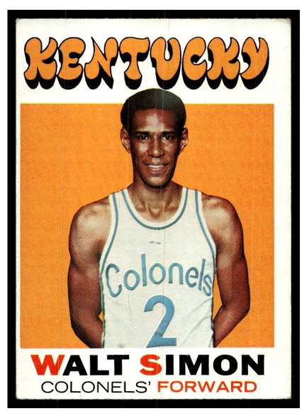 1971 Topps Basketball Walt Simon #214 Low Grade — Example B front of card