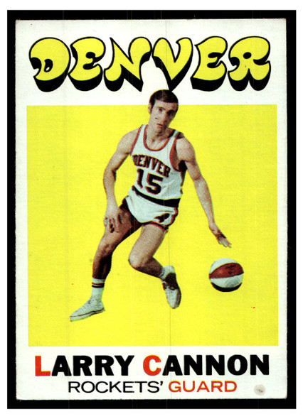 1971 Topps Basketball Larry Cannon #196 Low Grade front of card