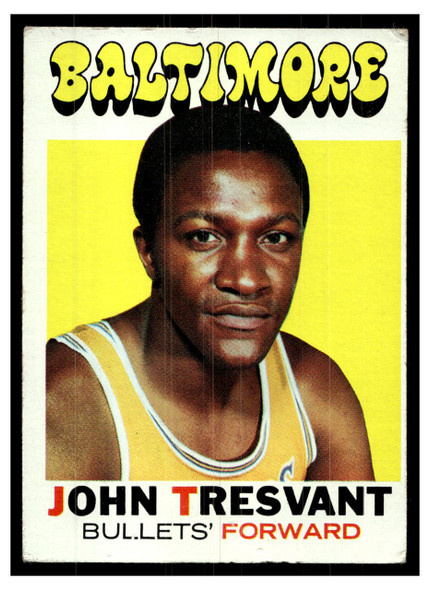 1971 Topps Basketball John Tresvant #37 Low Grade front of card