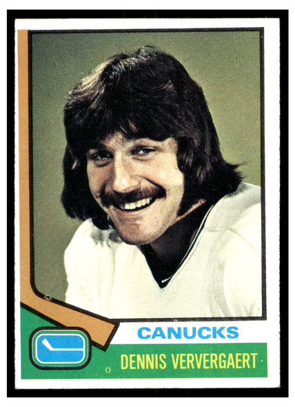1974 Topps Hockey Dennis Ververgaert #207 Low Grade front of card