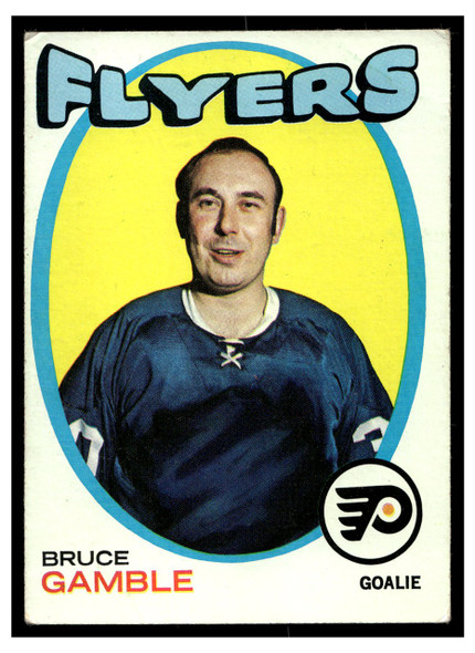 1971 Topps Hockey Bruce Gamble #104 Low Grade - Creases front of card