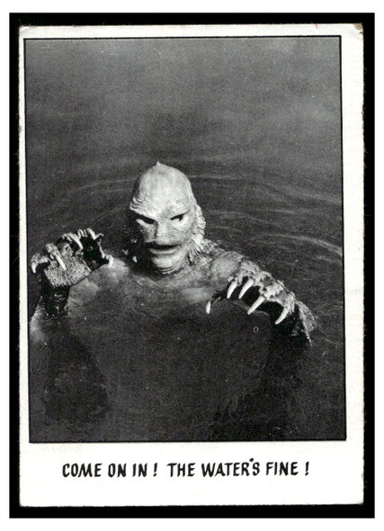 1973 Topps Youll Die Laughing / Creature Feature Series 1 COME ON IN! THE WATER'S FINE! #52 Low Grade front of card