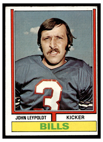 1974 Topps Football John Leypoldt #288 Low Grade — Example A front of card