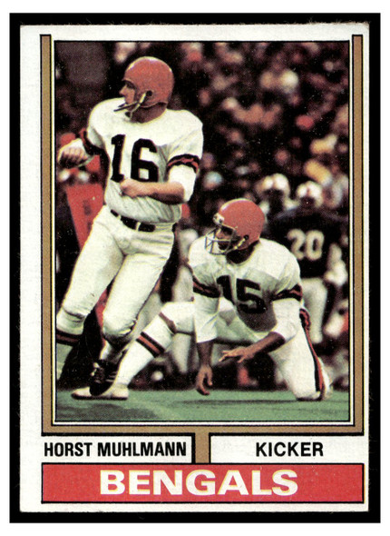 1974 Topps Football Horst Muhlmann #465 Low Grade — Example A front of card