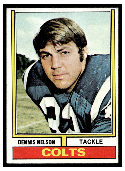 1974 Topps Football Dennis Nelson #334 Low Grade front of card