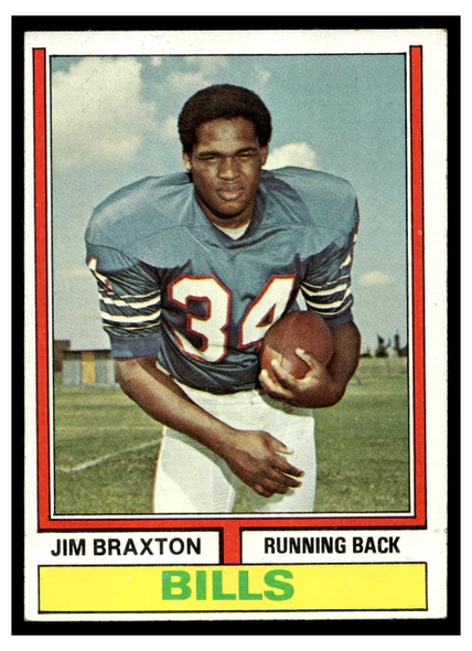 1974 Topps Football Jim Braxton #487 Low Grade front of card