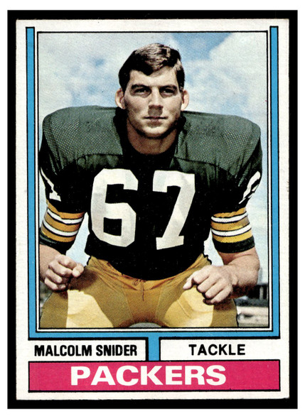 1974 Topps Football Malcolm Snider #318 Low Grade front of card