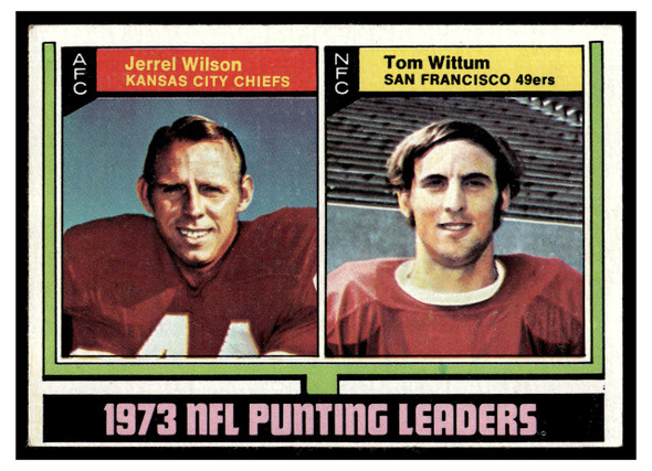 1974 Topps Football 1973 NFL Punting Leaders #333 Low Grade front of card