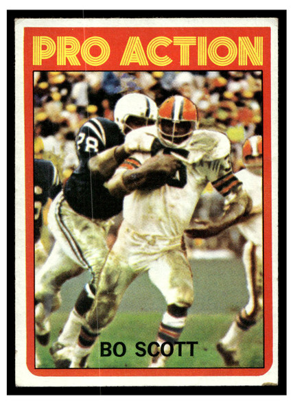 1972 Topps Football Bo Scott #123 Pro Action Low Grade front of card
