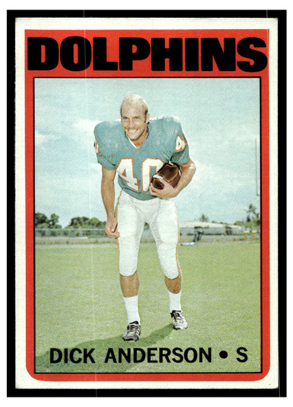 1972 Topps Football Dick Anderson #98 Low Grade front of card