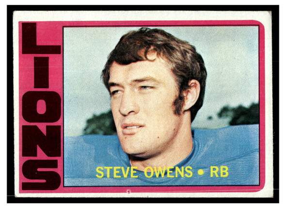 1972 Topps Football Steve Owens #25 Low Grade front of card