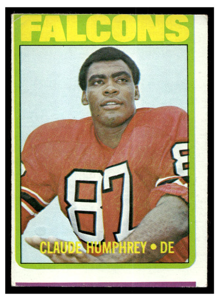 1972 Topps Claude Humphrey #75 HOF Low Grade - Creases front of card