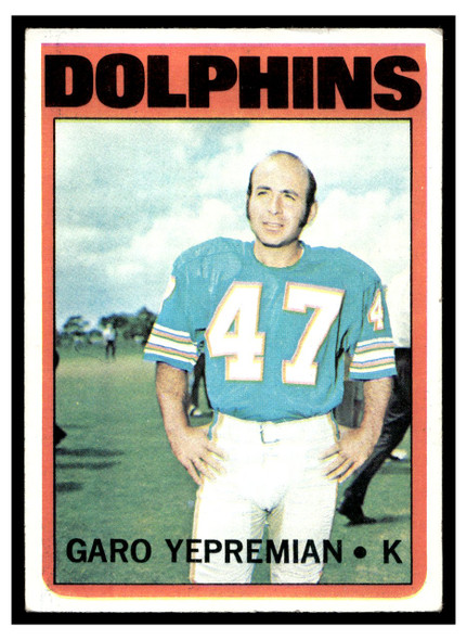 1972 Topps Garo Yepremian #115 Low Grade - Creases front of card