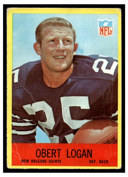1967 Philadelphia Obert Logan #126 Rookie Card Low Grade - Creases front of card