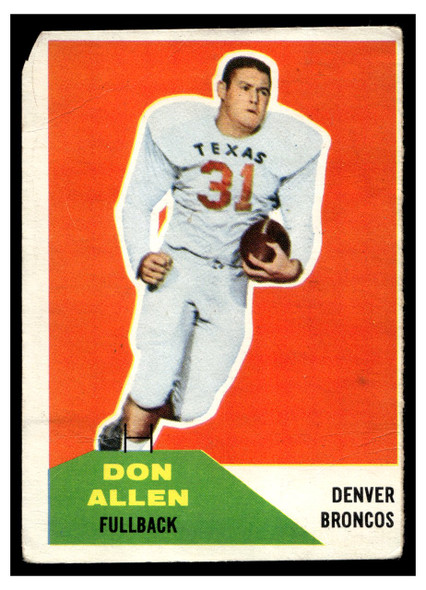 1960 Fleer Don Allen #82 Rookie Card Poor front of card