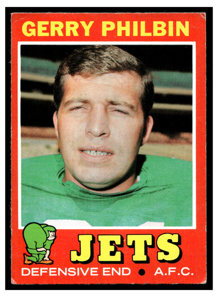 1971 Topps Gerry Philbin #98 Low Grade - Creases front of card