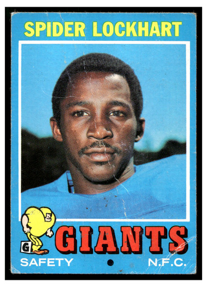 1971 Topps Spider Lockhart #128 Low Grade — Example A front of card