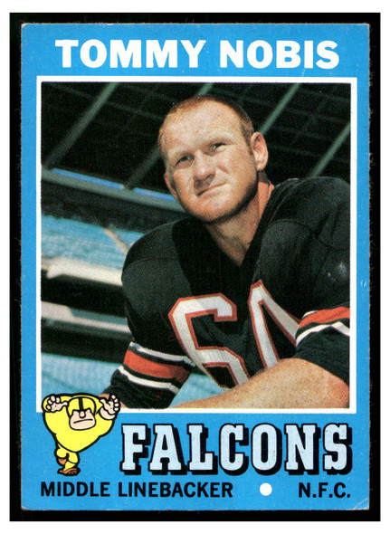 1971 Topps Tommy Nobis #60 Low Grade — Example A front of card