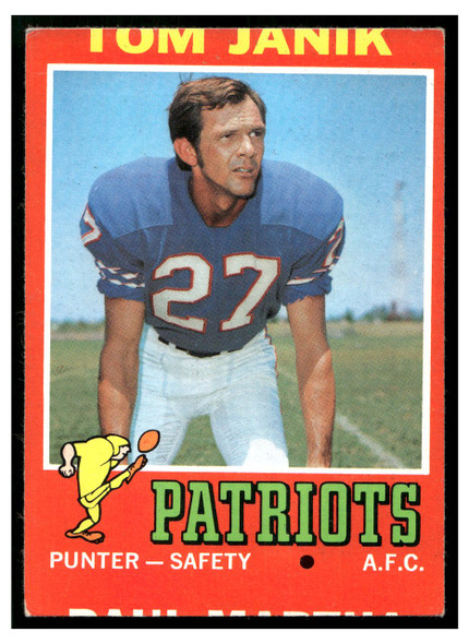 1971 Topps Tom Janik #82 Low Grade — Example B front of card