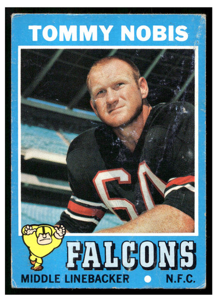 1971 Topps Tommy Nobis #60 Low Grade — Example B front of card