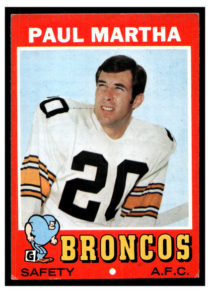 1971 Topps Paul Martha #38 Low Grade — Example B front of card