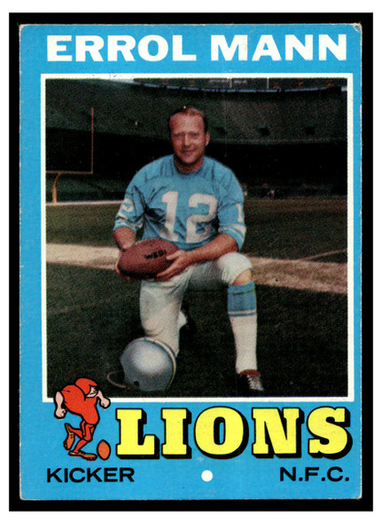 1971 Topps Errol Mann #247 Rookie Card Low Grade front of card