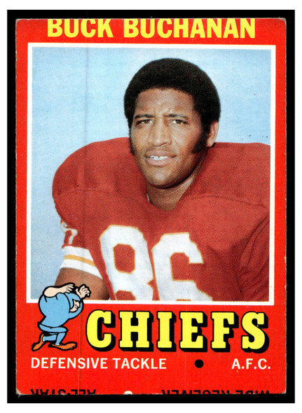 1971 Topps Buck Buchanan #13 HOF Low Grade — Example B front of card