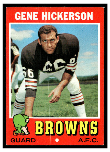1971 Topps Gene Hickerson #36 HOF Low Grade — Example B front of card