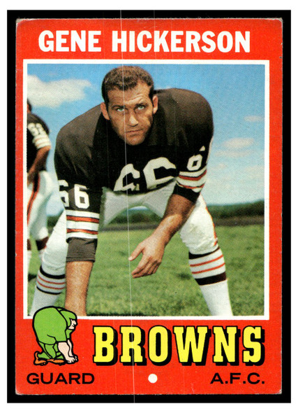1971 Topps Gene Hickerson #36 HOF Low Grade — Example C front of card