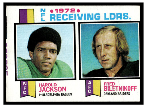 1973 Topps Receiving Leaders #3 Receiving Leaders 1972 NFL Receiving Leaders HOF Low Grade front of card