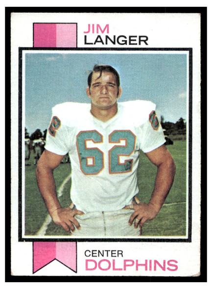 1973 Topps Jim Langer #341 Rookie Card HOF Low Grade front of card
