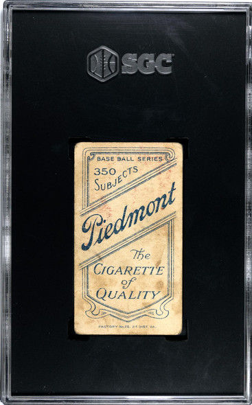 1910 T206 Harry Lentz Portrait Piedmont 350 SGC 1 back of card