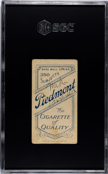 1910 T206 George Stone Portrait Piedmont 350 SGC 1 back of card