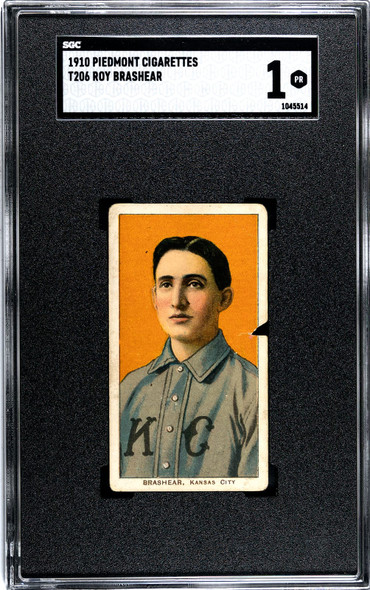 1910 T206 Roy Brashear Portrait Piedmont 350 SGC 1 front of card