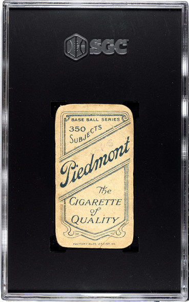 1910 T206 Ed Killian Portrait (popped collar) Piedmont 350 SGC 1 Back of card