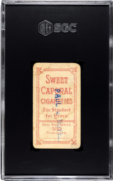 1910 T206 Danny Murphy Batting Sweet Caporal 350 SGC 1 Back of card