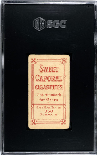 1910 T206 Al Bridwell Portrait, No Cap Sweet Caporal 350 SGC 3 Back of card