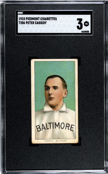 1910 T206 Peter Cassidy Portrait Piedmont 350 SGC 3 front of card