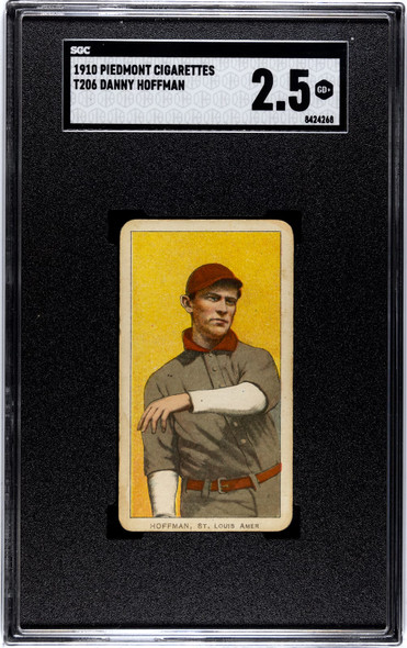 1910 T206 Danny Hoffman Throwing Piedmont 350 SGC 2.5 front of card