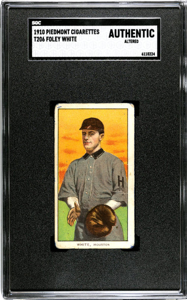 1910 T206 Foley White Fielding Piedmont 350 SGC Authentic Altered front of card