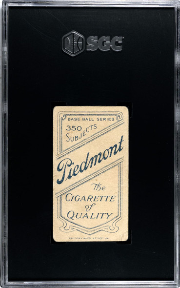 1910 T206 Jack Dunn Fielding Piedmont 350 SGC Authentic Back of card