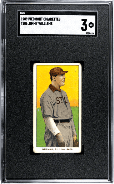 1909 T206 Jimmy Williams Standing Piedmont 150 SGC 3 front of card