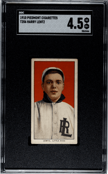 1910 T206 Harry Lentz Portrait Piedmont 350 SGC 4.5 front of card