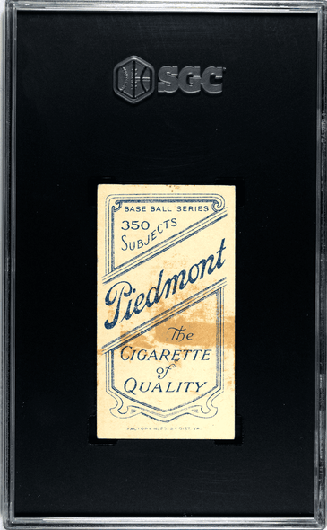 1910 T206 Ed Konetchy Glove Near Ground Piedmont 350 SGC 2.5 back of card