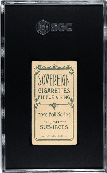 1910 T206 Rudy Hulswitt With Bat Sovereign 350 SGC 3 back of card