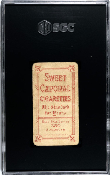 1910 T206 Bill Hinchman Batting Sweet Caporal 350 SGC 1 Back of card