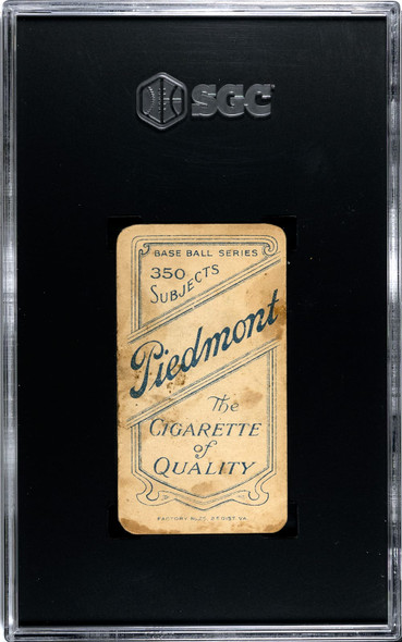 1910 T206 Jimmy Dygert Portrait Piedmont 350 SGC 1 Back of card